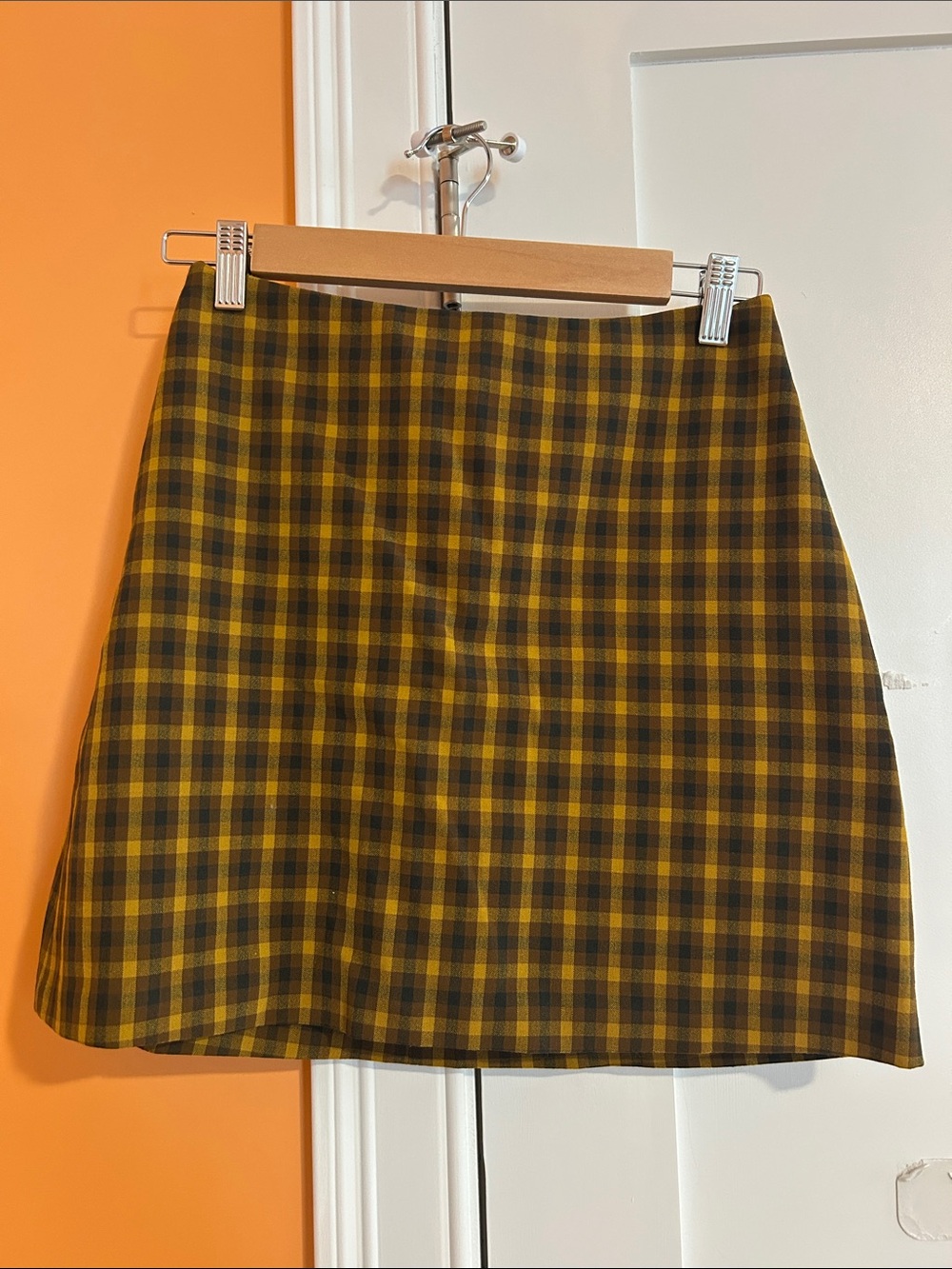 Wilfred Yellow & Black Plaid Mini Skirt